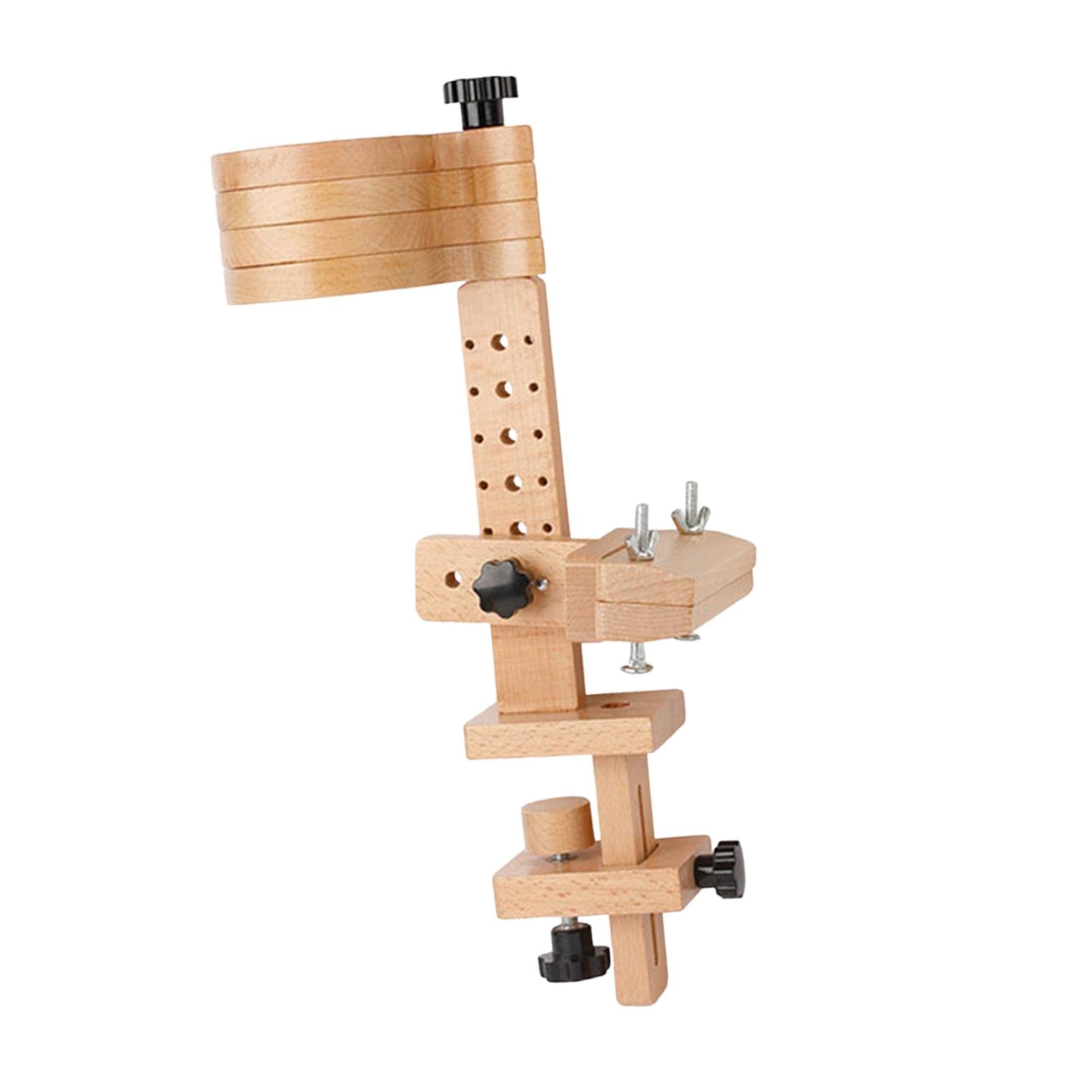 Supporto for Telaio da Ricamo in Legno, Quattro vassoi for Perline for riporre Piccoli Oggetti Accessori for Cucire in Legno Rotondi Regolabili in altezza/663