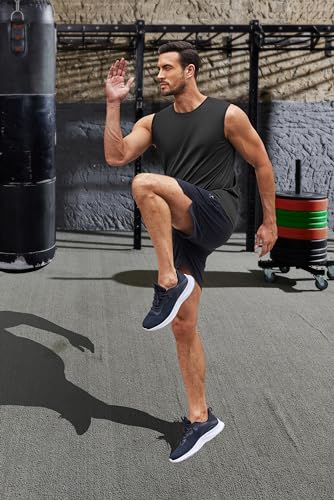 COOFANDY Mens 2 Pack Workout Tank Top UPF 50+ Quick Dry Sleeveless Swim Shirt Gym Muscle Athletic Summer Beach T Shirts3