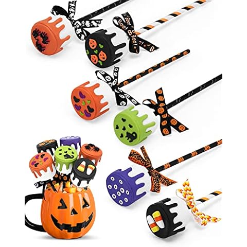 Halloween Fake Marshmallows Decor Halloween Tiered Tray Decorations Faux Mini Chocolate Drip Marshmallows Sticks Collection Set of 6 Cover