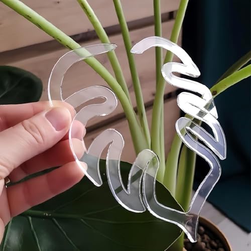 2 Pcs Moss Pole Monstera Plant Support Stakes, Monstera Trellis Indoor, Plant Stem Holder, Clear Stem