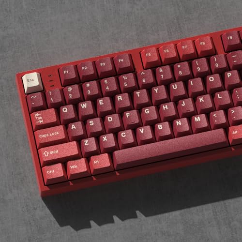 Image of Red Dye-sub Keycaps, 163 Keys Cherry Profile, Double Shot Keycaps Set, Custom Key caps for MX Switches Mechanical Keyboard(Jamon)