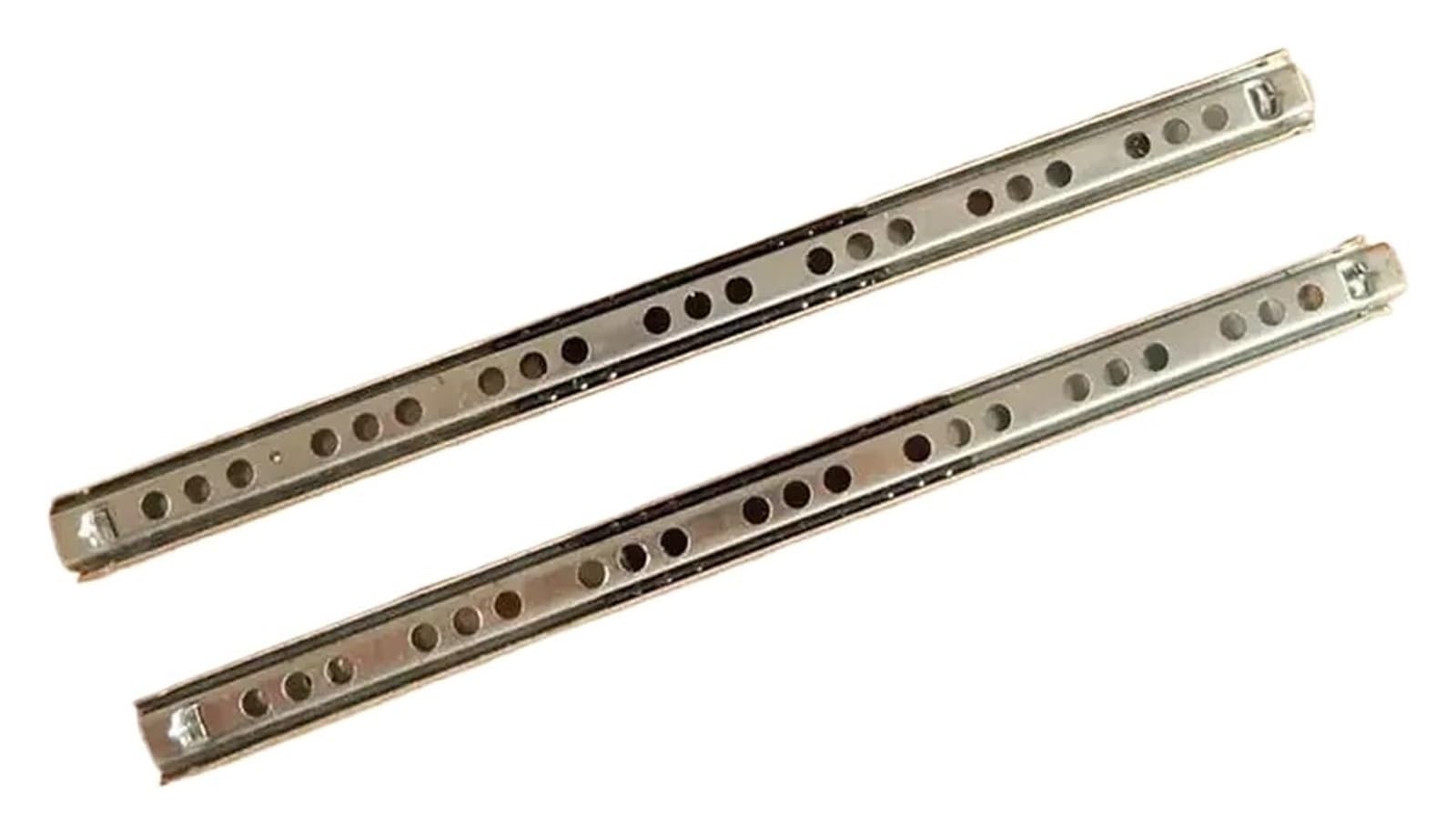 Guide per cassetti, Cuscinetto a sfera in acciaio argentato a due sezioni, larghezza 17 mm, confezione da 2(406mm)