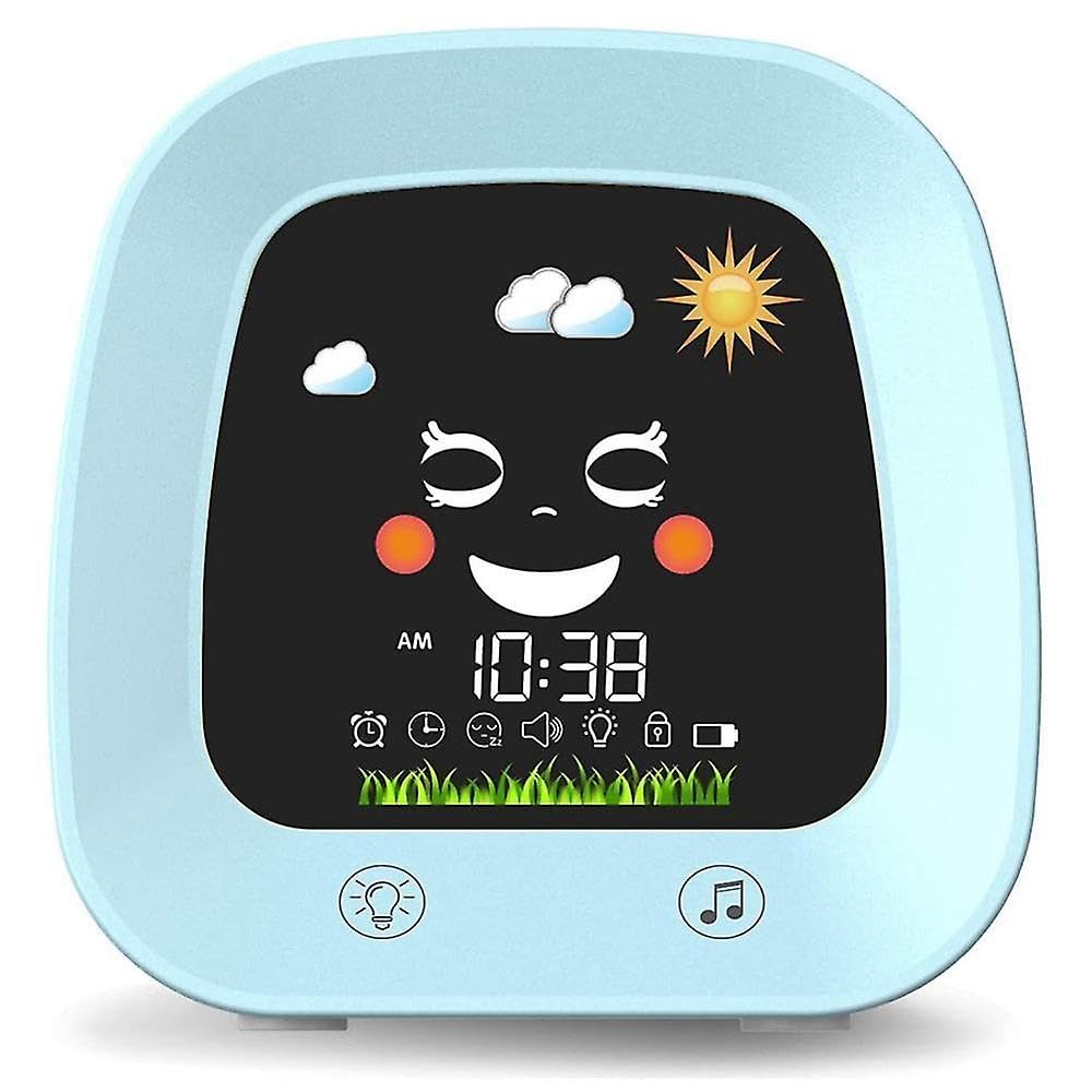 JOYHAPPST Kids Alarm Clock, Children's Sleep Trainer Clock With 4 Color Toddler Night Light, Sleep Sound Mac