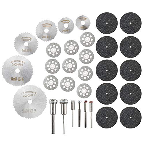 WerkWeit [32 PCS] Cutting Discs for Rotary Tool, Diamond Cutting Wheel, HSS Saw Disc Wheel Cutting Blades, Resin Cutting Wheels for Stone Wood Metal