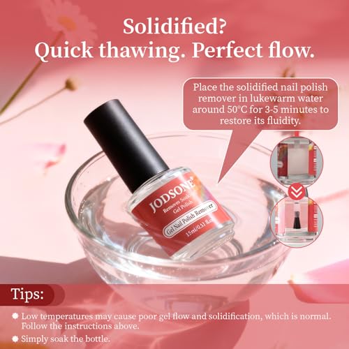 Image of JODSONE 15ml Gel Nail Remover No Need Soaking or Wrapping for Quick And Easy Removal At Home with Cuticle Pusher and Nail File