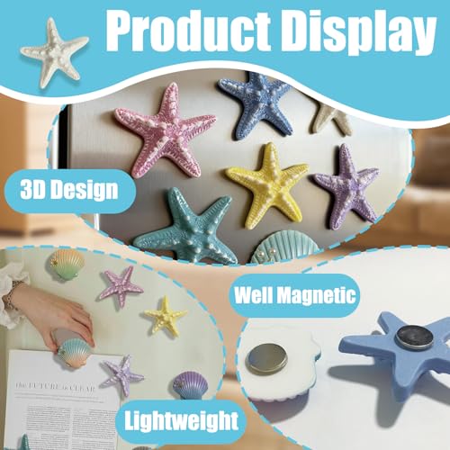 10 imanes decorativos estrella de mar y conchas miniatura 4