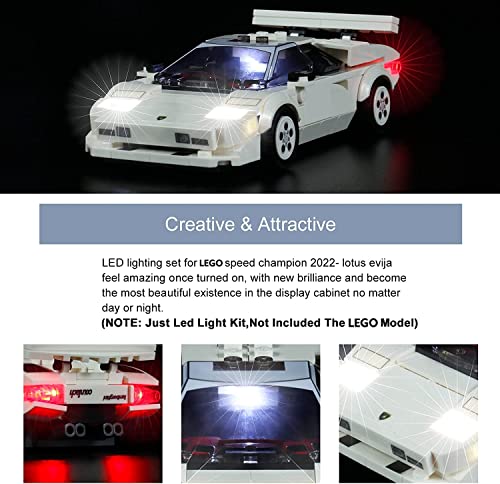 Image of BrickBling LED Light Kit for Lego Speed Champions Lamborghini Countach 76908 Building Kit, Lighting Set Compatible with Lego 76908 (Without Model)