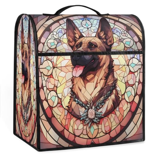 Coffee Maker Cover Glass Painting Dog Kitchen Appliance Covers Small Appliance Covers Blender Cover Juicer Cover Dust Covers for Kitchen Appliances with Top Handle and Pockets,Washable,C763