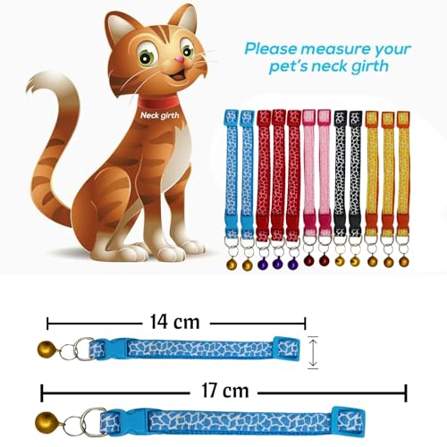 Image of Emily Pets Cat Collar with Bells - Breakaway for Cats, Boy and Girl Cat Collars Kitten Collar with Bell - Break Away Collar for Cats - Breakaway Cat Collar (Color May Vary, 1 Piece)