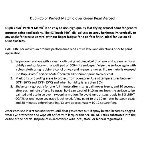 Image of Dupli-Color (EBHA09767-6 PK) Clover Green Pearl Perfect Match Automotive Paint For Honda Vehicles - 8 oz. Aerosol, (Case of 6)