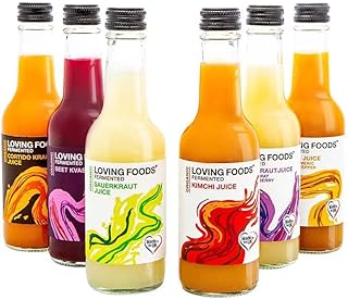 Loving Foods *Organic & Made in the UK* Fermented Vegetable Juice Mixed Case (250ml) Raw, Unpasteurised & Bursting with Beneficial Live Bacteria (6 x Bottles)