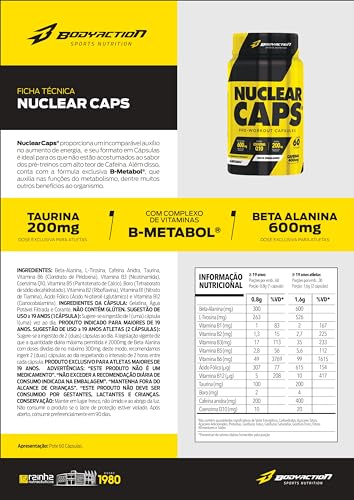 Pré Treino Nuclear Rush 60 Cápsulas Bodyaction