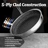 KURRUNGIE Hybrid Non Stick Frying Pans 2 Piece set, Stainless Steel Frying Pans with Tempered Glass Lid, 10" 12" 5 Ply Induction Cookware, Oven-Safe Up to 800°F, Compatible with All Cooktops #1