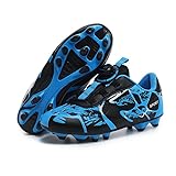 DHOVOR Boys Girls Soccer Shoes Kids Soccer Cleats Lightweight Football Cleats Football Shoes for Kids Indoor/Outdoor/Competition/Unisex Black