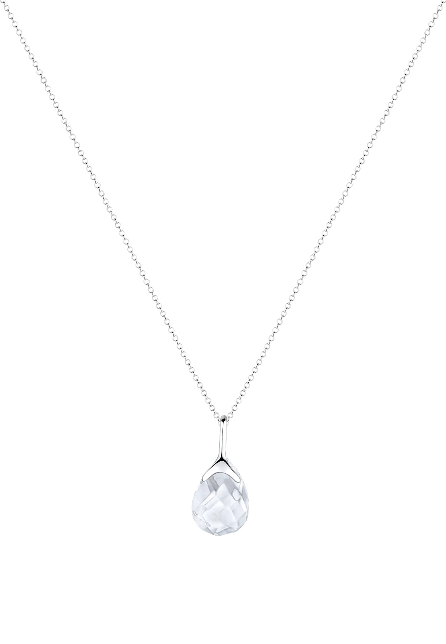 Elli Halskette Damen Klassisch Tropfen mit Bergkristall 925 Sterling Silber