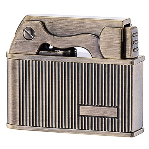 OLELY Accendino Vintage a Cherosene, Accendino a Benzina a Sigaretta, Accendino Creativo Riutilizzabile, Accendino Vintage/Antico/Classico, Regali Unici for Uomini, papà, Marito (Color : Bronze)