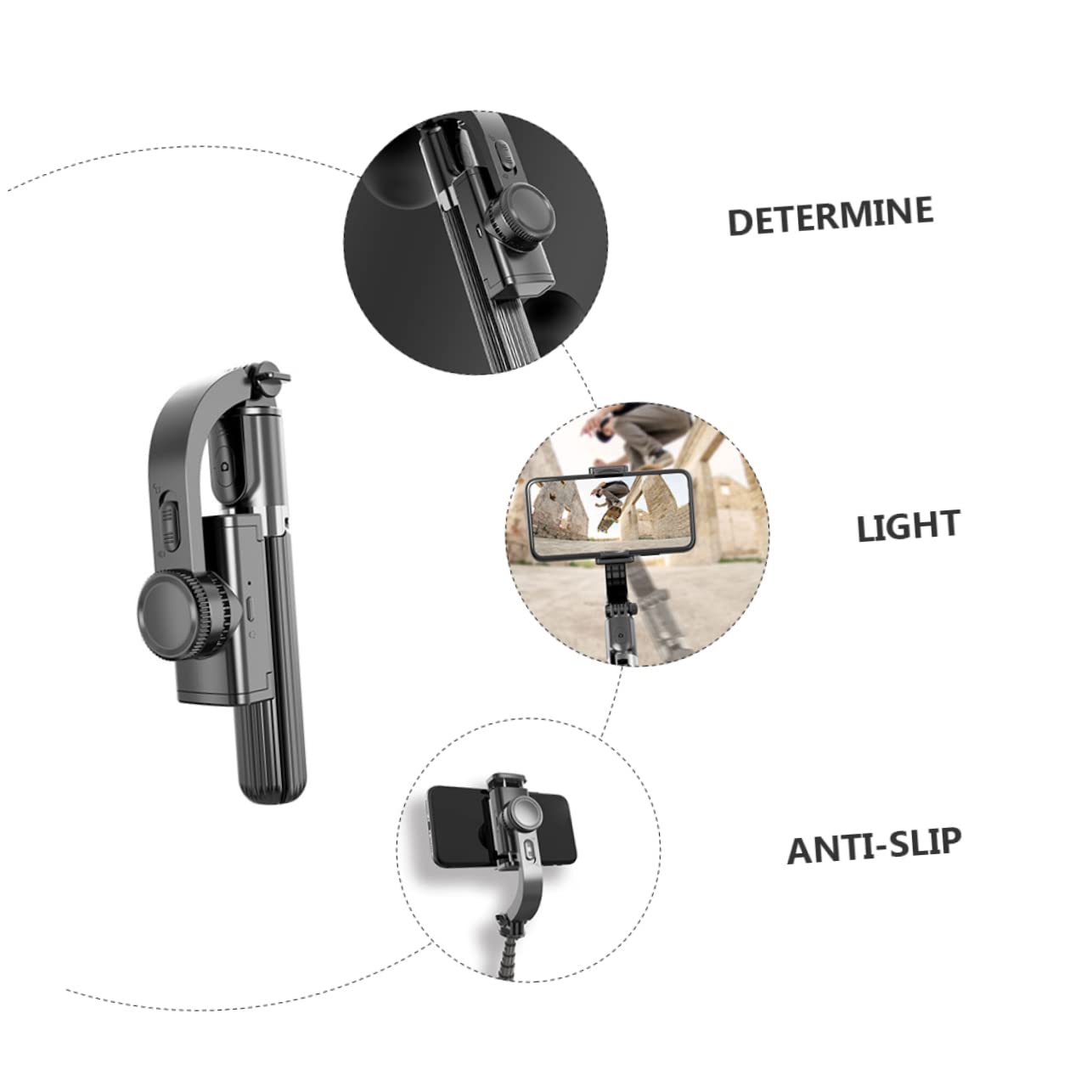 Stabilisateur 450mah de Trépied Téléphone, Portable Selfie, L08