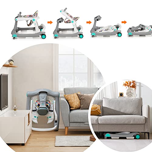 LIFEZEAL Andador 2 en 1, Caminador Plegable con Altura Ajustable 50,5-54,5cm, Andador con Música y Luz para Bebés de 6-18 meses, Desmontaje con un solo toque (Gris) - imagen 6