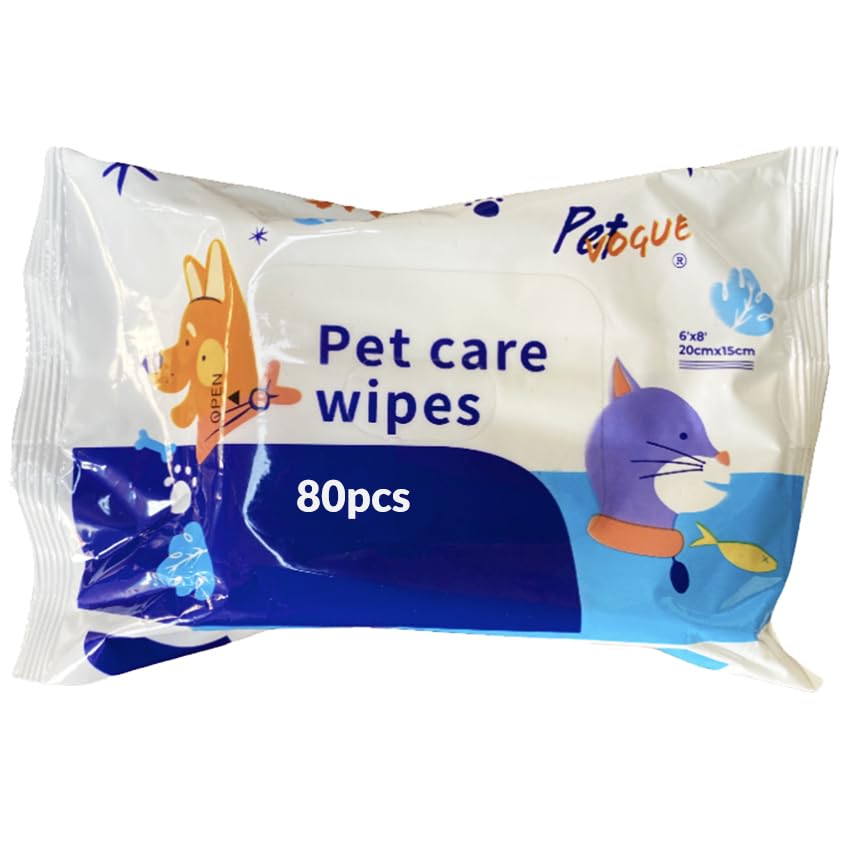 Dog Pet Wipes, PetVogue Soft Grooming Pet Wipes - Deodorizing Alcohol Free Pet Wipes for Dogs & Cats Ear Eye Bath Cleaning Antibacterial Dog Wet Pet Paw Wipes -80 Count (B0D95ZQBGK) Amazon Price History, Amazon Price Tracker