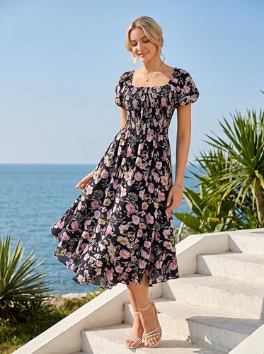 Image of GRACE KARIN Womens Summer Floral Maxi Dress 2026 Flowy Wedding Guest Dress A Line Boho Dresses Fashion Clothing with Pockets