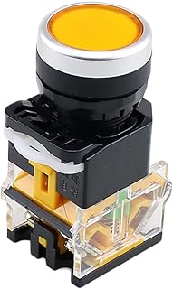 FUERLI LA38-11/203 Interruptor de botón pulsador de restablecimiento momentáneo automático Servicio Pesado Envío Directo Verde Rojo (Color : Gelb)