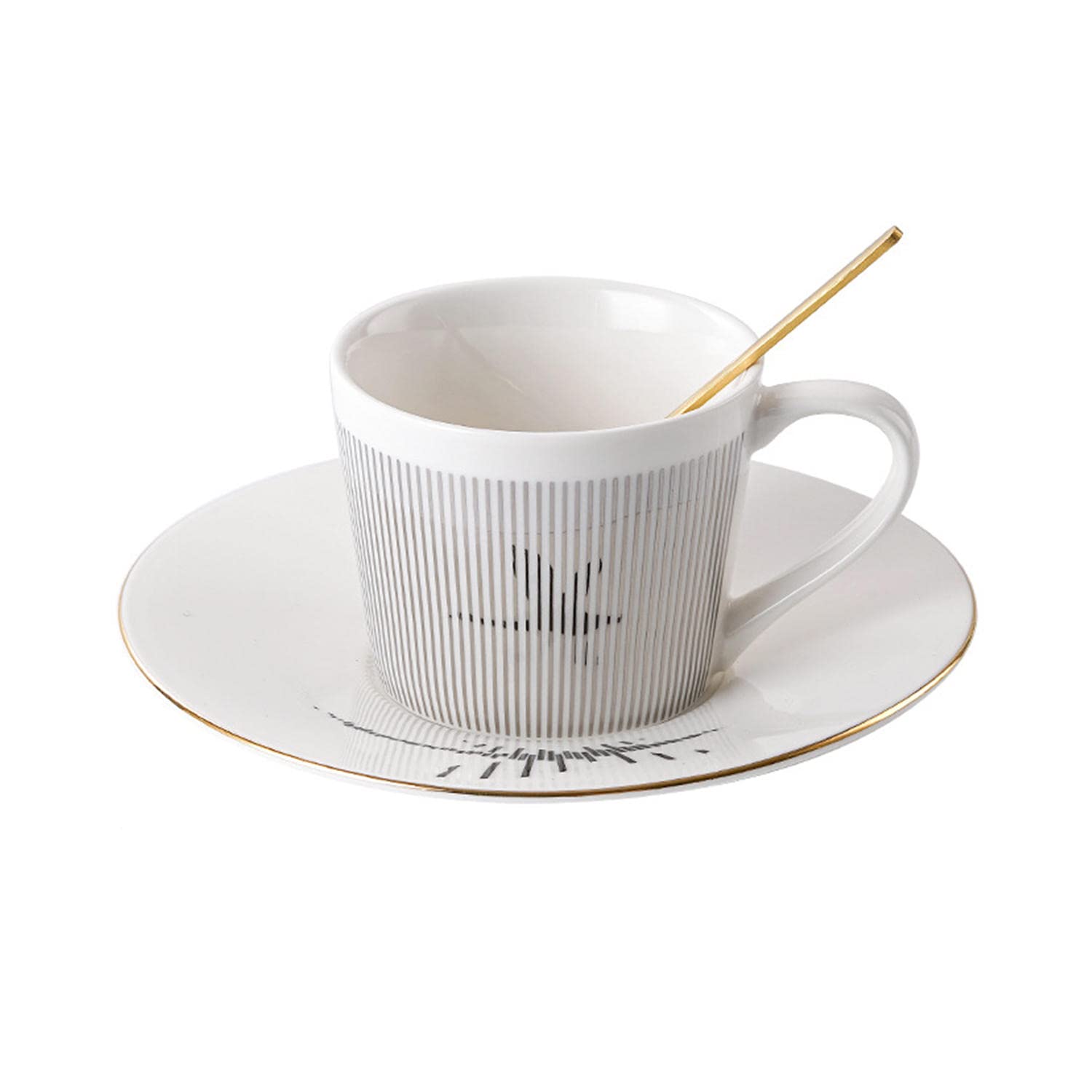 Mirror Reflection Cup and Saucer, 8 oz Mirror Coffee Cup, Illusion Cups, Anamorphic Cup and Saucer, Moving Reflection Coffee Cup, Reflection Coffee Cup, Ceramic Coffee Mug