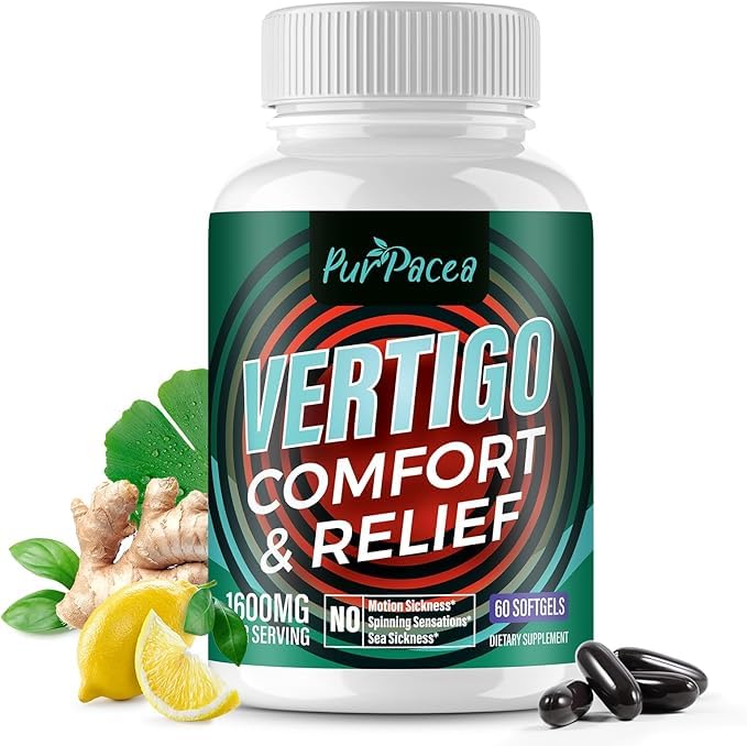 evorina liposomal vertigo supplement, high absorption formula with ginkgo biloba, ginger extract & magnesium, natural wellness supplement, relaxation and calm, 60 softgels | high strength herbal supplement | clean label ayurvedic wellness