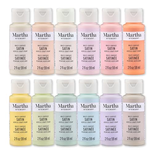 Martha Stewart, Multi-Surface Satin 12 pc Paint Set, Hushed Hues