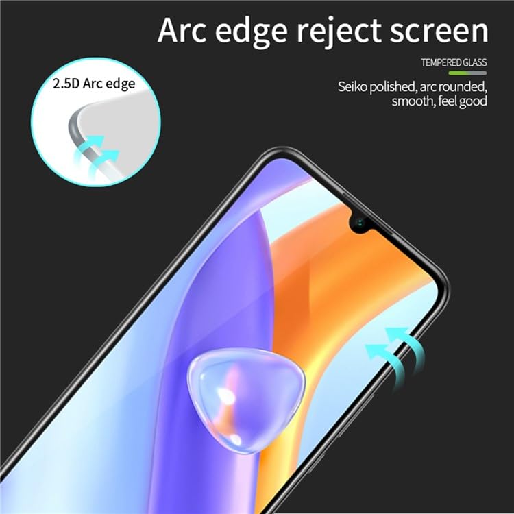 Image of Casodon Designed for Redmi 13C 5G Tempered Glass Screen Protector Guard (Black) Full Screen Coverage with Easy Installation Kit