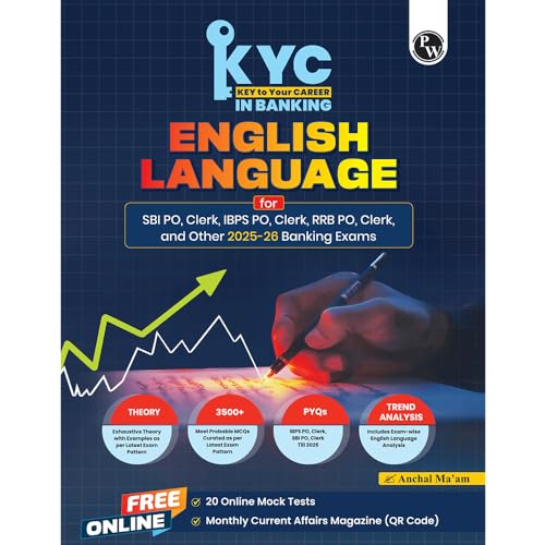 Image of PW KYC English Language | Chapterwise Theory, Exercise, Past Year Questions (PYQ) By Anchal Sharma For SBI PO, Clerk, IBPS PO, Clerk, RBI & Other Banking Exams 2025- 26 | Free 20 Online Tests