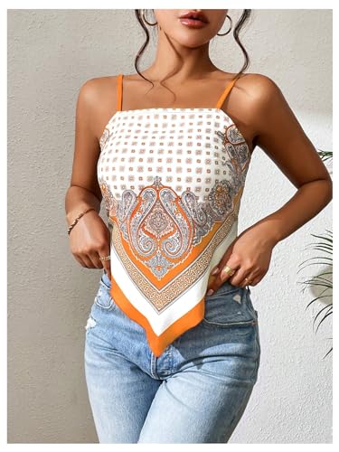 SOLY HUX Women's Paisley Print Bandana Hem Cami Top Spaghetti Strap Tie Back Summer Tops4