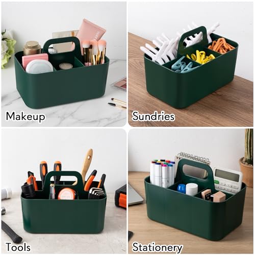 Image of Tiawudi Multipurpose Caddy Organizer, Plastic Caddy with Handle, Stackable Desk Organizer for Stationery, Marker and Pencil, Office Supplies Organizer, Dorm Caddy