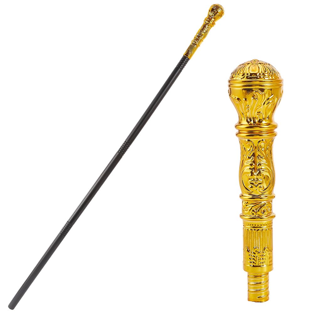GORGECRAFT Antique Cane Vintage Walking Stick Halloween Party Decorative Cosplay Costume Cane Handle Knob Costume