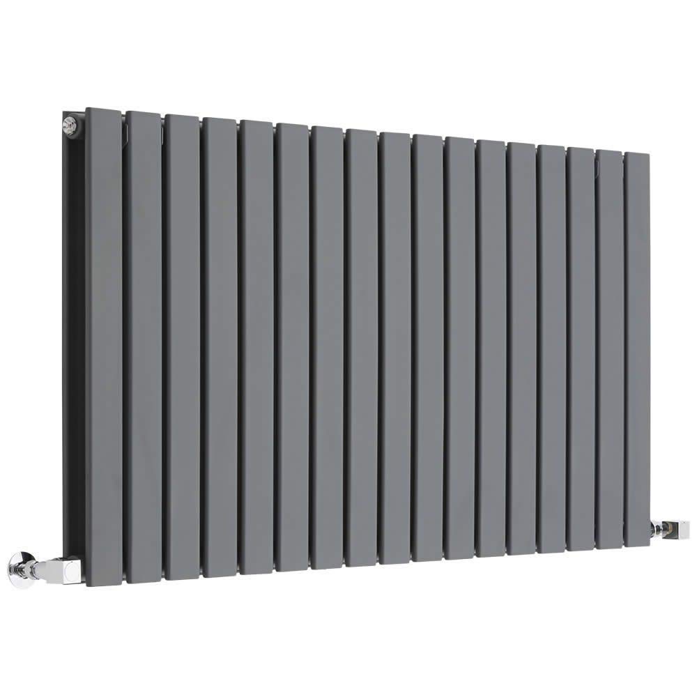 Milano Anthracite Alpha Horizontal Double Flat Panel Radiator - 635 X 1190Mm
