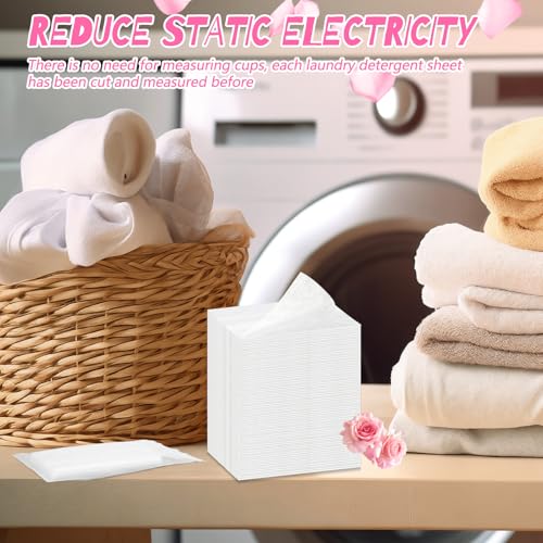 Image of 600 Count Dryer Sheets Bulk Fabric Softener Rose Scent Dryer Sheets Naturally Softens and Removes Static Cling, Ideal for Large Households, Sensitive Skin
