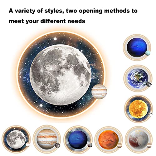 Lampe à télécommande LED lune pour décoration murale en métal connectée - 2