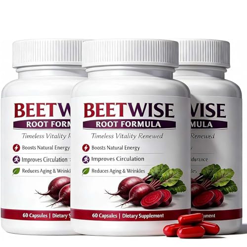 Beetwise Root Formula | Cold Pressed - Beetroot Supplement Organic 60 Capsules (3Bottle)