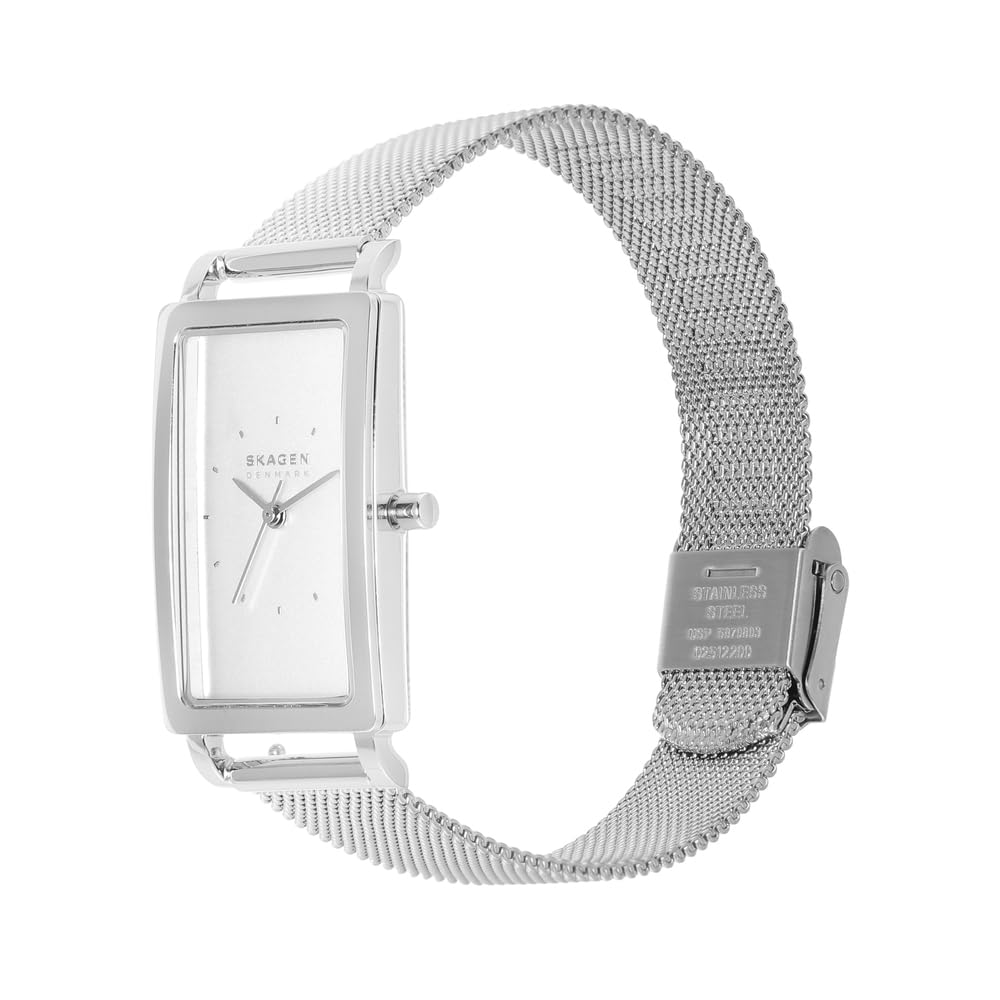 Skagen Hagen Watch for Women, Quartz Three Hand Movement with Stainless Steel or Leather Strap