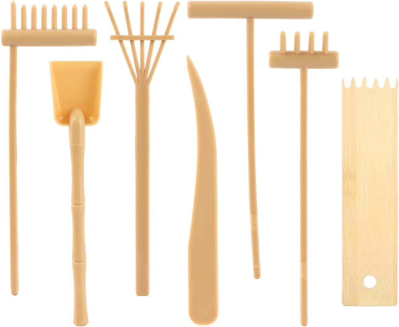 7 PCS Mini Zen Garden Rakes, Meditation Sand Mini Zen Garden Rake Tools Elegant Zen Garden Accessories Kit, Feng Shui Bonsai Decoration for DIY Home Office Table Decoration