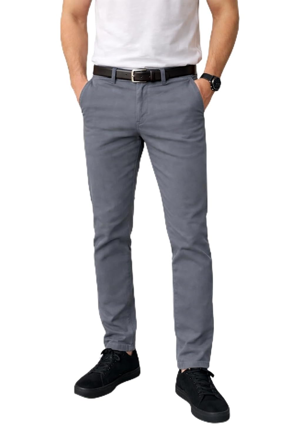 DENRO Men’s Slim Fit Cotton Stretch Trousers | Smart Casual & Workwear Pants for Office and Regular Use | 98% Cotton 2% Sp... - Review, Price and Buying Guide