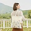 Avezano Tote Bag for Women Girls Colorful Floral Canvas Tote Bag Reusable Aesthetic Canvas Tote Bags for Shopping Work Travel #5