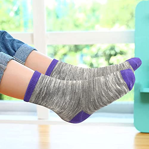 Image of Boys Socks, 12 Pairs Crew Socks for Toddler Kids Boys Girls(1-14 Years Old), Athletic Half Cushion Socks Set