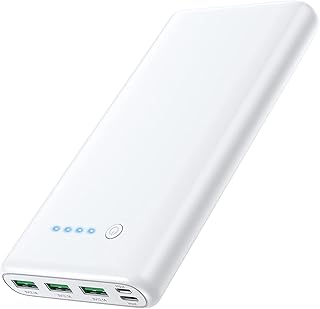 Power Bank 26800mAh Portable Charger with PD 3A Fast Charging,4 Outputs External Battery Pack Phone Charger Compatible with iPhone 14/13/12/11/XR/X/8,Samsung, Android, Nexus,Google LG Tablets,White