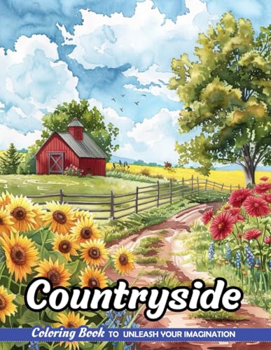 Countryside: Adult Coloring Book with Countryside for Relaxation and Stress Relief (Christmas Coloring Pages)