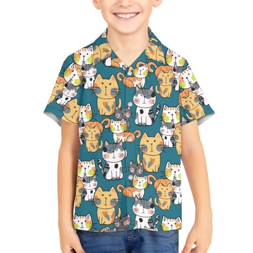 Kid's Hawaiian Shirt Button Down Comfy Short Sleeve Shirts Summer Beach Shirt3
