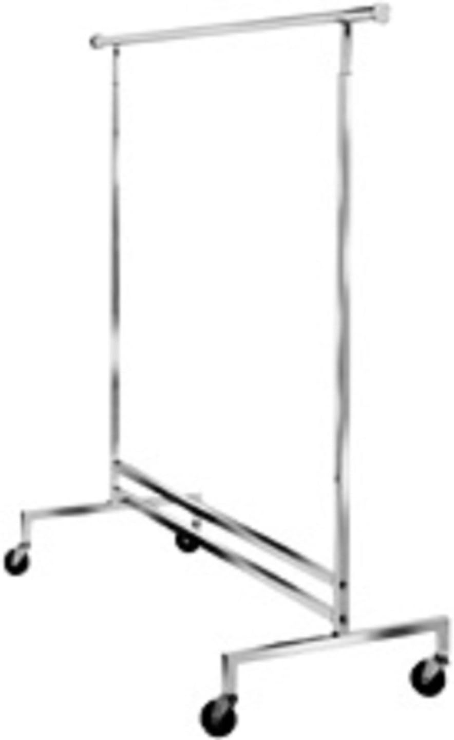 Commercial Grade Single Hang Rail Rolling Garment Rack