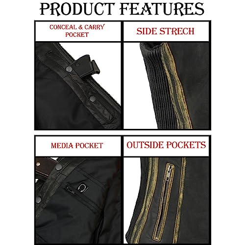 Image of Milwaukee Leather Premium Motorcycle Biker Rider Leather Vest for Women |LKL|ML|MLL|SH