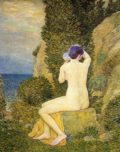 Affiche Childe Hassam peinture sur toile nu sur les falaises