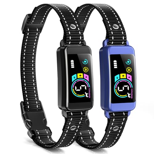 2 Pack Dog Bark Collar, Keoge Training Collar with Beep Vibration (Blue)