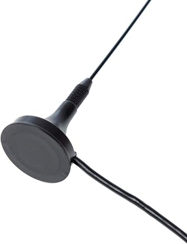 Miniatura 8 de Paquete de 2 antenas de radio de jamón de doble banda de 16.5 pulgadas VHF UHF 136-174MHz 400-470MHz Base magnética SMA antena de radio